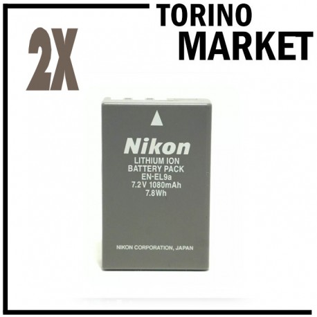 2 BATTERIE EN-EL 9 ORIGINALI NIKON TORINO MARKET