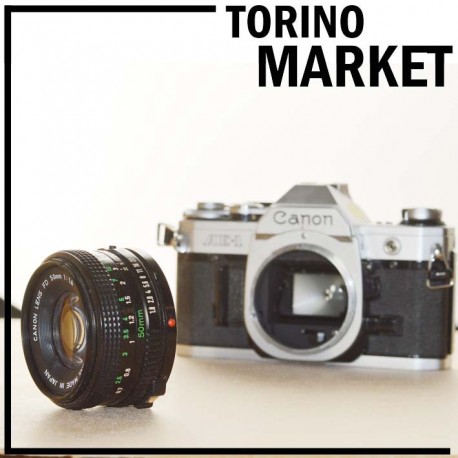 OBIETTIVO 50 MM CANON PER CANON AE1 CON CORPO MACCHINA  IN OMAGGIO TORINO MARKET