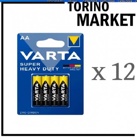 BATTERIE STILO VARTA CONFZ 4  12 PACCHETTI TORINO MARKET