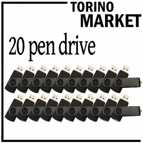 20 PEN DRIVE NERE 4 GB TORINO MARKET