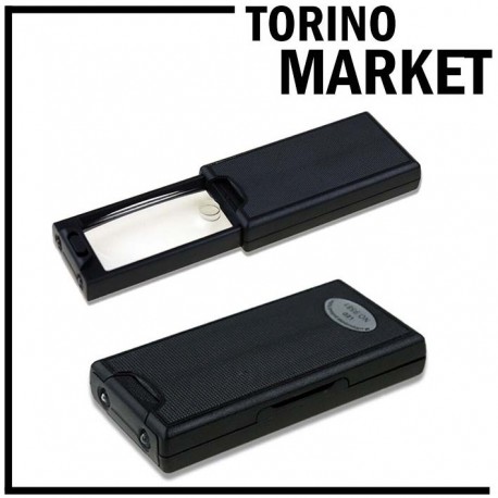 5 LENTI INGRANDIMENTO TASCABILI A CASSETTO CON LUCE TORINO MARKET