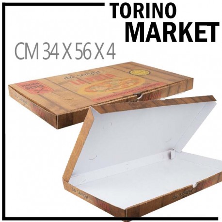 220 CARTONI PER PIZZA CM 34 X 56 X 4  TORINO MARKET