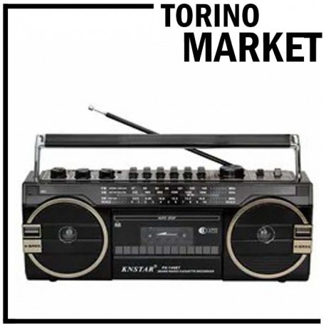 RADIO STEREO PORTATILE A CASSETTE TORINO MARKET