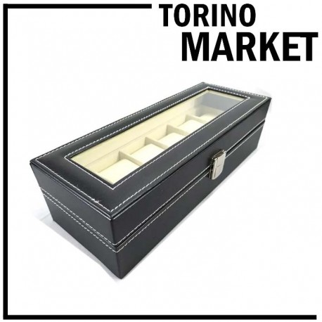 SCATOLA ORGANIZER PORTA OROLOGI DA 6 SCOMPARTI TORINO MARKET