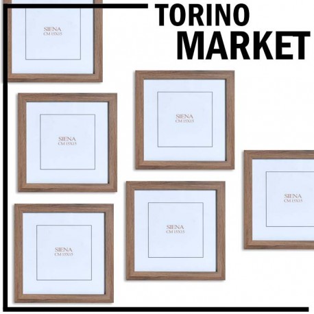 6 CORNICI PORTAFOTO CM 15X15 QUADRATE TAVOLO E APPENDERE TORINO MARKET