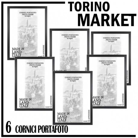 6 CORNICI PORTAFOTO 50X70 NERE TORINO MARKET