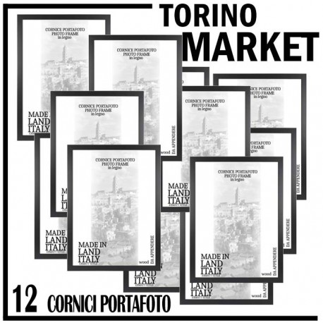 12 CORNICE PORTAFOTO A4 CIOE' 21X29,7 NERA APPENDERE E TAVOLO TORINO MARKET