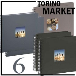 6 ALBUM SPIRALE 20 FOGLI CIOE' 40 FACCIATE CM 20X20 TORINO MARKET