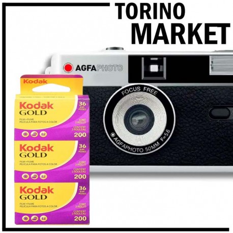 3 RULLINI FOTOGRAFICI 36 POSE OFFERTA LAMPO CON FOTOCAMERA OMAGGIO TORINO MARKET